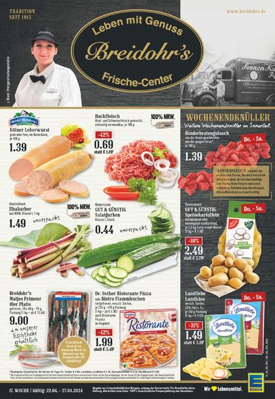 Angebote von Supermärkte in Hilden | Edeka flugblatt in EDEKA | 21.4.2024 - 27.4.2024