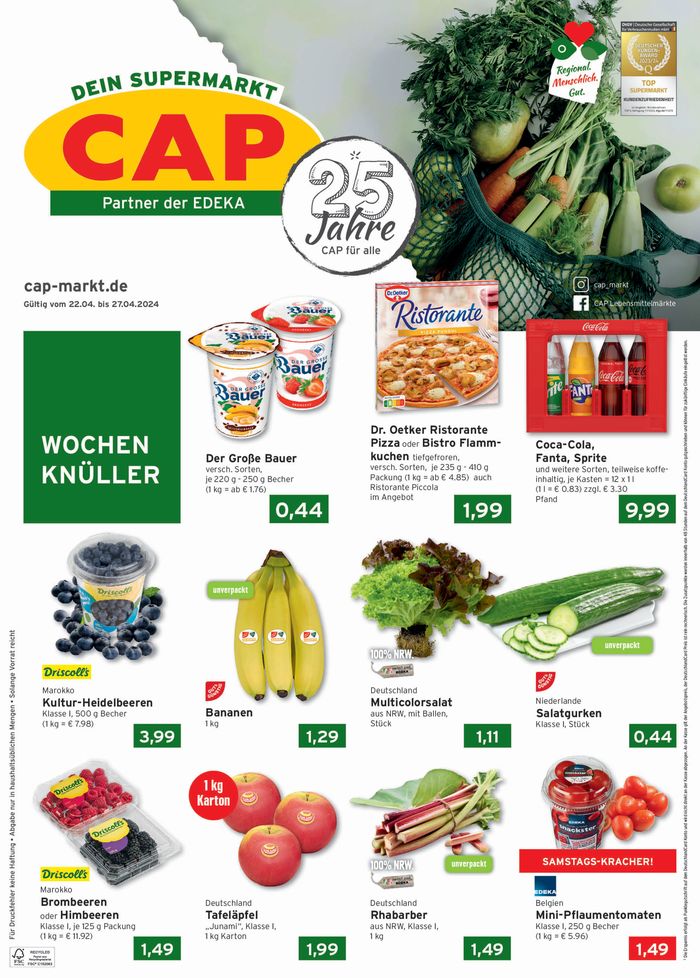 CAP Markt Katalog in Duisburg | WOCHEN KNULLER | 22.4.2024 - 30.4.2024