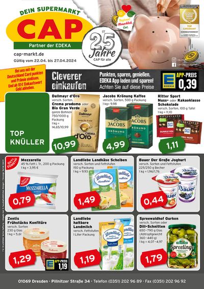 Angebote von Supermärkte in Dresden | WOCHEN KNULLER in CAP Markt | 22.4.2024 - 30.4.2024