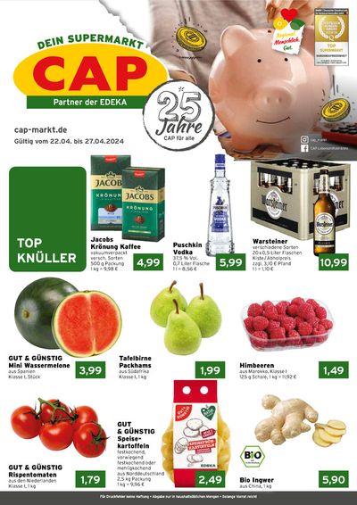 Angebote von Supermärkte in Demmin | WOCHEN KNULLER in CAP Markt | 22.4.2024 - 30.4.2024
