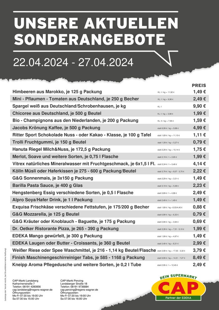 CAP Markt Katalog in Penzing | CAP Markt Angebot | 22.4.2024 - 30.4.2024
