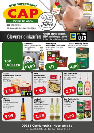 Angebote von Supermärkte in Lichtenstein-Sachsen | TOP KNULLER in CAP Markt | 22.4.2024 - 30.4.2024
