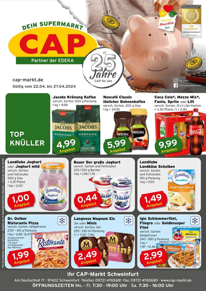 CAP Markt Katalog in Schweinfurt | TOP KNULLER | 22.4.2024 - 30.4.2024