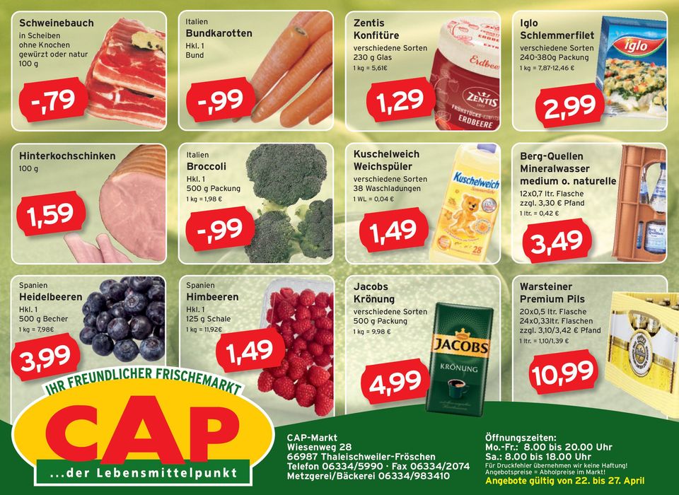CAP Markt Katalog in Thaleischweiler-Fröschen | CAP Markt Angebot | 22.4.2024 - 30.4.2024
