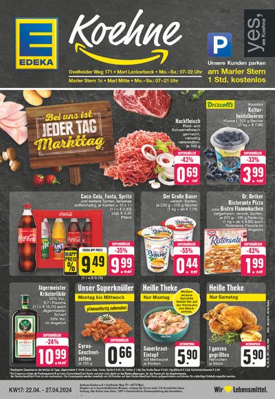 Angebote von Supermärkte in Marl | Edeka flugblatt in EDEKA | 21.4.2024 - 27.4.2024
