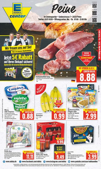 Angebote von Supermärkte in Peine | Edeka flugblatt in EDEKA | 21.4.2024 - 27.4.2024