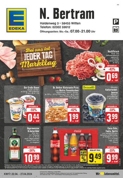 Angebote von Supermärkte in Witten | Edeka flugblatt in EDEKA | 21.4.2024 - 27.4.2024