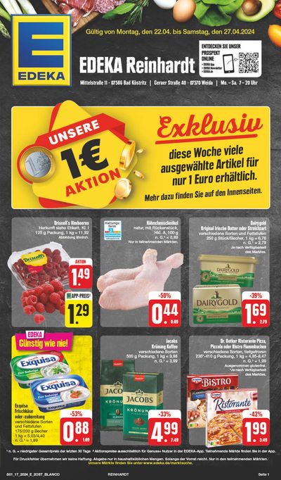 Angebote von Supermärkte in Gera | Edeka flugblatt in EDEKA | 21.4.2024 - 27.4.2024