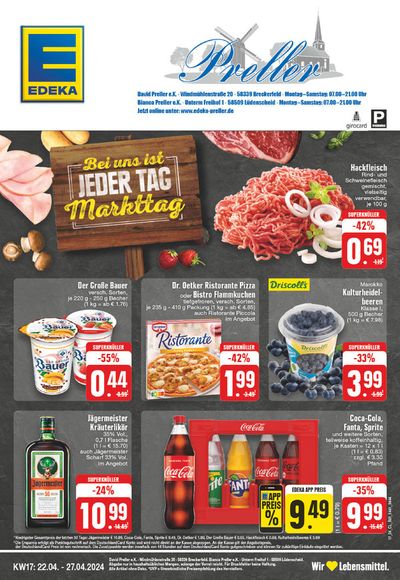 Angebote von Supermärkte in Lüdenscheid | Edeka flugblatt in EDEKA | 21.4.2024 - 27.4.2024