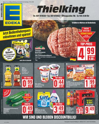 Angebote von Supermärkte in Porta Westfalica | Edeka flugblatt in EDEKA | 21.4.2024 - 27.4.2024