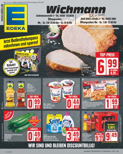 Angebote von Supermärkte in Wittmund | Edeka flugblatt in EDEKA | 21.4.2024 - 27.4.2024