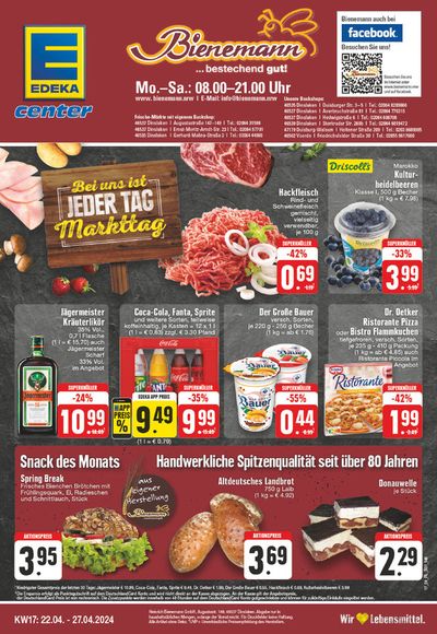 Angebote von Supermärkte in Dinslaken | Edeka flugblatt in EDEKA | 21.4.2024 - 27.4.2024
