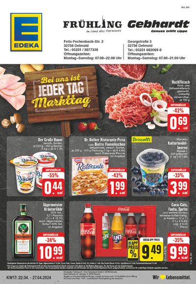 Angebote von Supermärkte in Detmold | Edeka flugblatt in EDEKA | 21.4.2024 - 27.4.2024