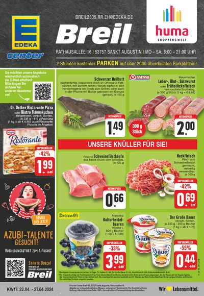 Angebote von Supermärkte in Sankt Augustin | Edeka flugblatt in EDEKA | 21.4.2024 - 27.4.2024