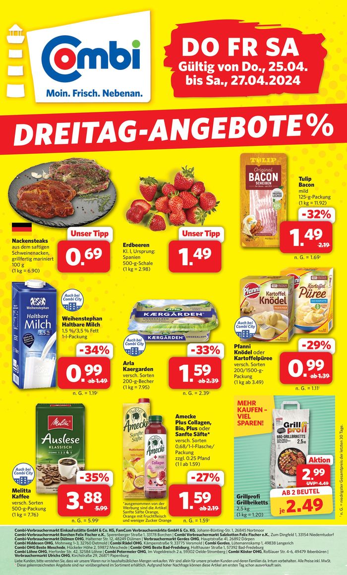 Combi Markt Katalog in Melle | DREITAG-ANGEBOTE | 24.4.2024 - 27.4.2024