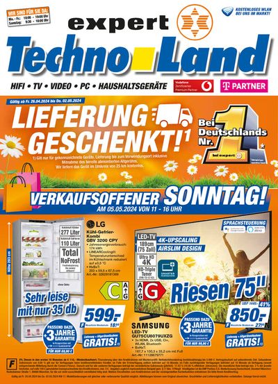 Angebote von Elektromärkte in Wendlingen am Neckar | expert Techno Land flugblatt in expert Techno Land | 26.4.2024 - 10.5.2024