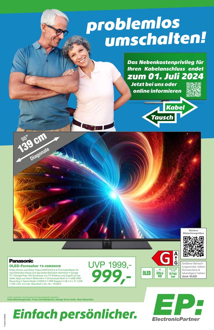 Electronic Partner EP Katalog in Untergriesbach | Electronic Partner EP flugblatt | 26.4.2024 - 11.5.2024