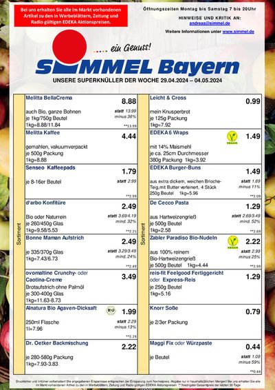 Angebote von Supermärkte in München | Simmel flugblatt in Simmel | 29.4.2024 - 4.5.2024