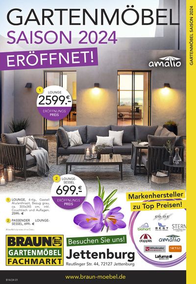 Angebote von Möbelhäuser in Brigachtal | GARTENMÖBEL SAISON 2024 in Möbel Braun | 26.4.2024 - 31.5.2024