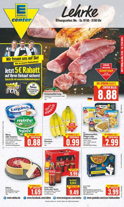 Angebote von Supermärkte in Nordenham | Edeka flugblatt in EDEKA | 21.4.2024 - 27.4.2024