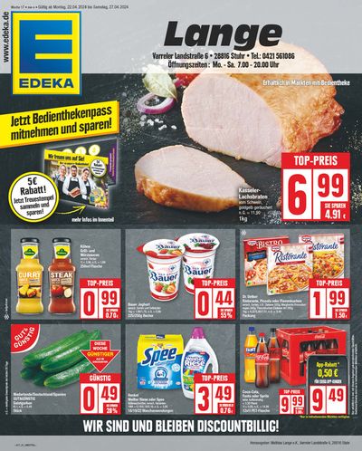Angebote von Supermärkte in Stuhr | Edeka flugblatt in EDEKA | 21.4.2024 - 27.4.2024