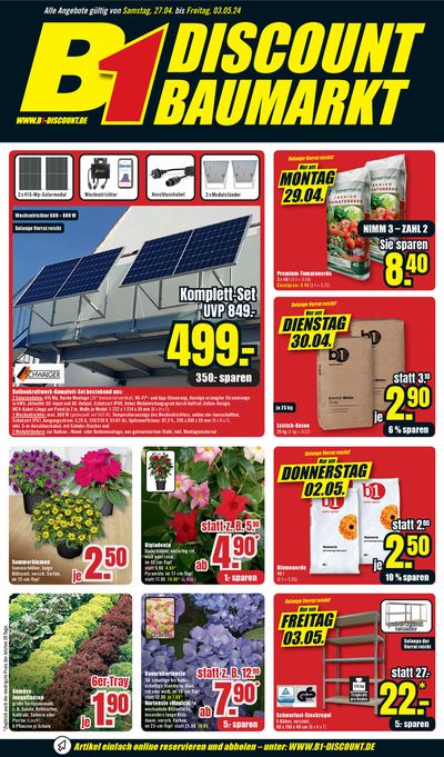 Angebote von Baumärkte und Gartencenter in Dülmen | B1 Discount Baumarkt flugblatt in B1 Discount Baumarkt | 27.4.2024 - 11.5.2024