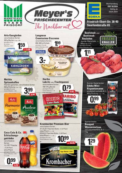 Angebote von Supermärkte in Oststeinbek | Marktkauf Stade & Prisdorf in Meyer's Frischemarkt | 28.4.2024 - 12.5.2024