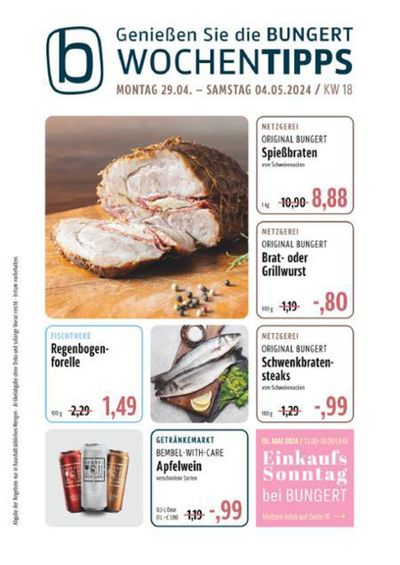 Angebote von Supermärkte in Bernkastel-Kues | Blaetterkatalog in BUNGERT | 28.4.2024 - 12.5.2024