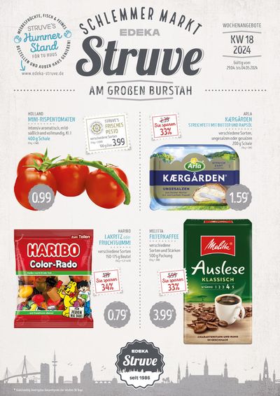 Angebote von Supermärkte in Wedel | Edeka Struve Großer Burstah in Edeka Struve | 28.4.2024 - 12.5.2024