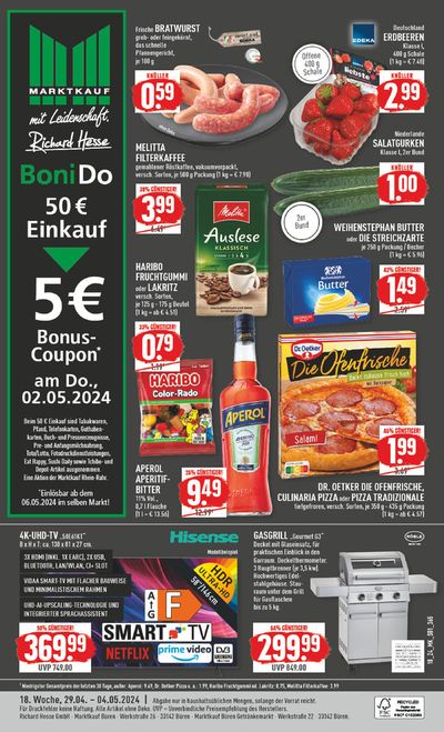 Angebote von Supermärkte in Büren | Aktueller Prospekt in Marktkauf | 28.4.2024 - 12.5.2024
