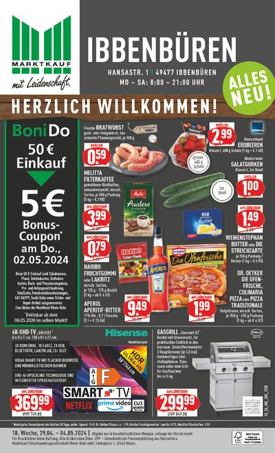 Angebote von Supermärkte in Mettingen | Aktueller Prospekt in Marktkauf | 28.4.2024 - 12.5.2024