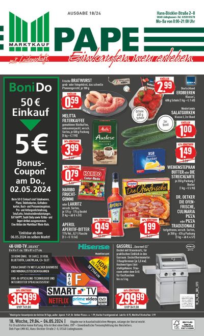 Angebote von Supermärkte in Ascheberg | Aktueller Prospekt in Marktkauf | 28.4.2024 - 12.5.2024