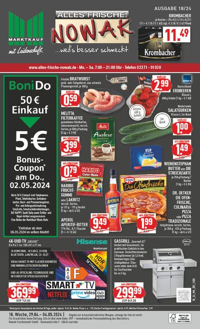 Angebote von Supermärkte in Hemer | Aktueller Prospekt in Marktkauf | 28.4.2024 - 12.5.2024