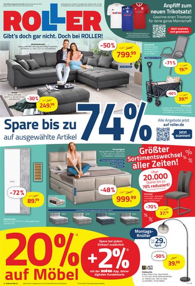 Angebote von Möbelhäuser in Oppenheim | ROLLER flugblatt in ROLLER | 28.4.2024 - 4.5.2024