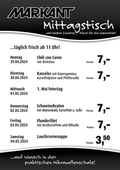 Angebote von Supermärkte in Schwentinental | Markant flugblatt in Markant | 28.4.2024 - 12.5.2024