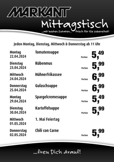 Angebote von Supermärkte in Grevesmühlen | Markant flugblatt in Markant | 28.4.2024 - 12.5.2024