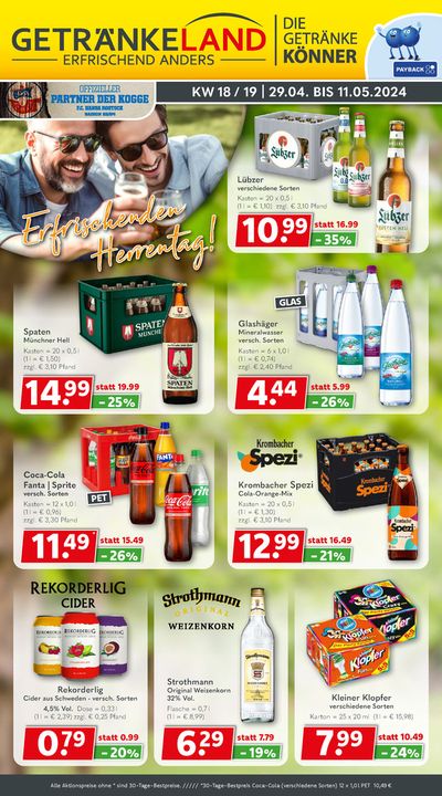 Angebote von Supermärkte in Wolgast | Getränkeland Angebote in Getränkeland | 28.4.2024 - 12.5.2024