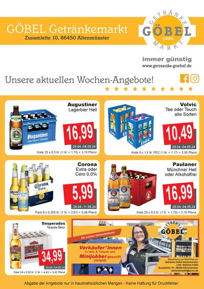 Angebote von Supermärkte in Dillingen (Bayern) | Getränke Göbel flugblatt in Getränke Göbel | 28.4.2024 - 12.5.2024