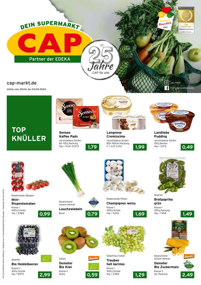 CAP Markt Katalog in Schwabenheim an der Selz | CAP Markt Angebot | 29.4.2024 - 4.5.2024