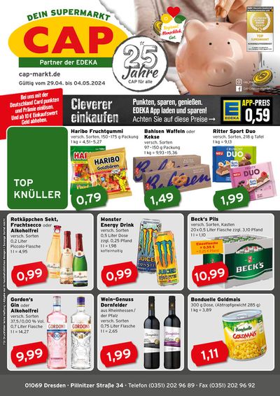 Angebote von Supermärkte in Dresden | CAP Markt Angebot in CAP Markt | 29.4.2024 - 4.5.2024