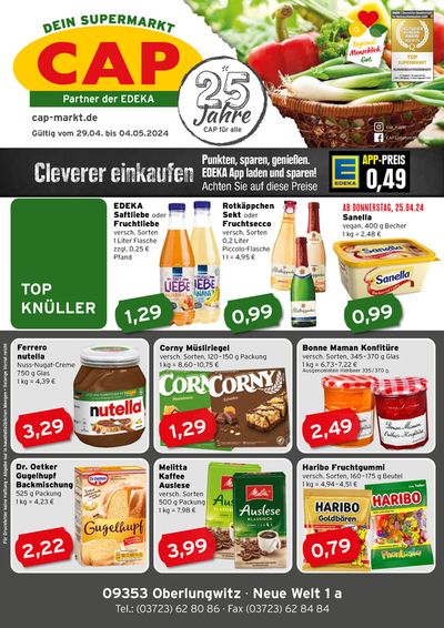Angebote von Supermärkte in Lichtenstein-Sachsen | CAP Markt Angebot in CAP Markt | 29.4.2024 - 4.5.2024