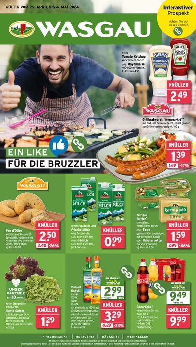 Angebote von Supermärkte in Grünstadt | Wasgau flugblatt in Wasgau | 29.4.2024 - 4.5.2024