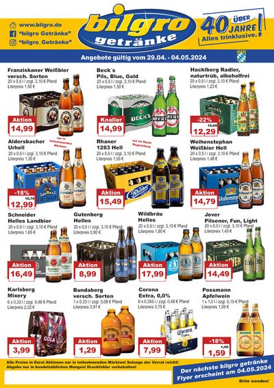 Angebote von Supermärkte in Vilshofen an der Donau | Bilgro flugblatt in Bilgro | 29.4.2024 - 4.5.2024