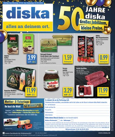 Angebote von Supermärkte in Rothenburg ob der Tauber | Diska flugblatt in diska | 29.4.2024 - 13.5.2024
