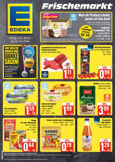 Angebote von Supermärkte in Wentorf bei Hamburg | Edeka flugblatt in EDEKA | 28.4.2024 - 4.5.2024