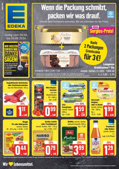 Angebote von Supermärkte in Oststeinbek | Edeka flugblatt in EDEKA | 28.4.2024 - 4.5.2024