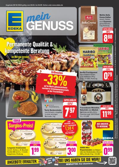 Angebote von Supermärkte in Wadgassen | Edeka flugblatt in EDEKA | 28.4.2024 - 4.5.2024