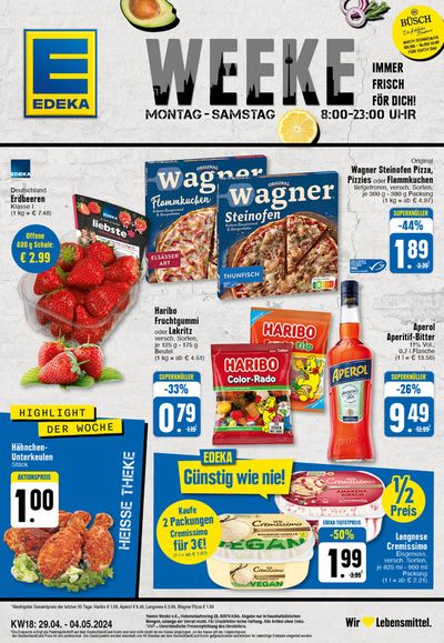 Angebote von Supermärkte in Köln | Edeka flugblatt in EDEKA | 28.4.2024 - 4.5.2024