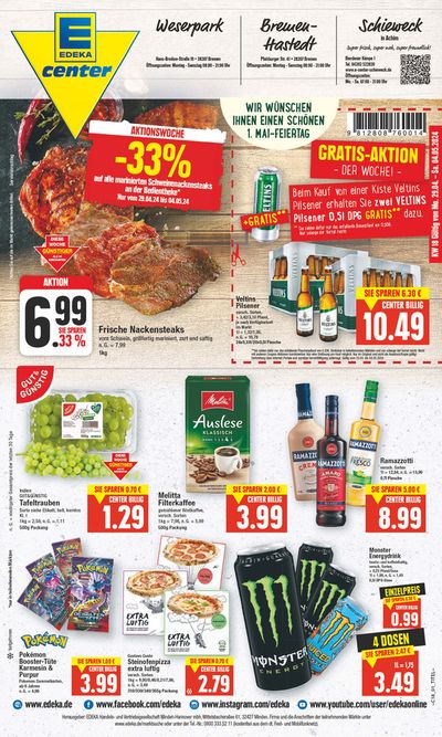 Angebote von Supermärkte in Ottersberg (Flecken) | Edeka flugblatt in EDEKA | 28.4.2024 - 4.5.2024