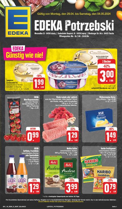 Angebote von Supermärkte in Wurzen | Edeka flugblatt in EDEKA | 28.4.2024 - 4.5.2024